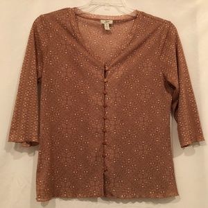 J Jill Womens Button Down Blouse Size Medium